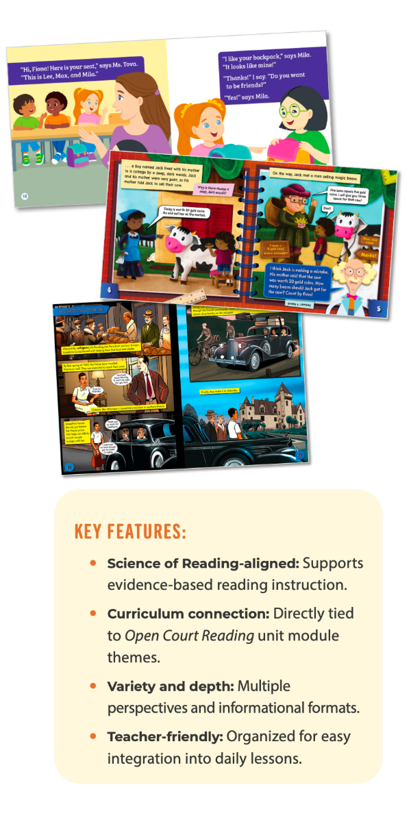 Teacher using FlutterBee classroom collection texts with students