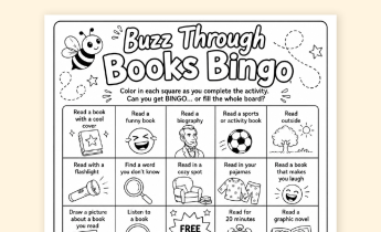 Summer Reading Bingo Board